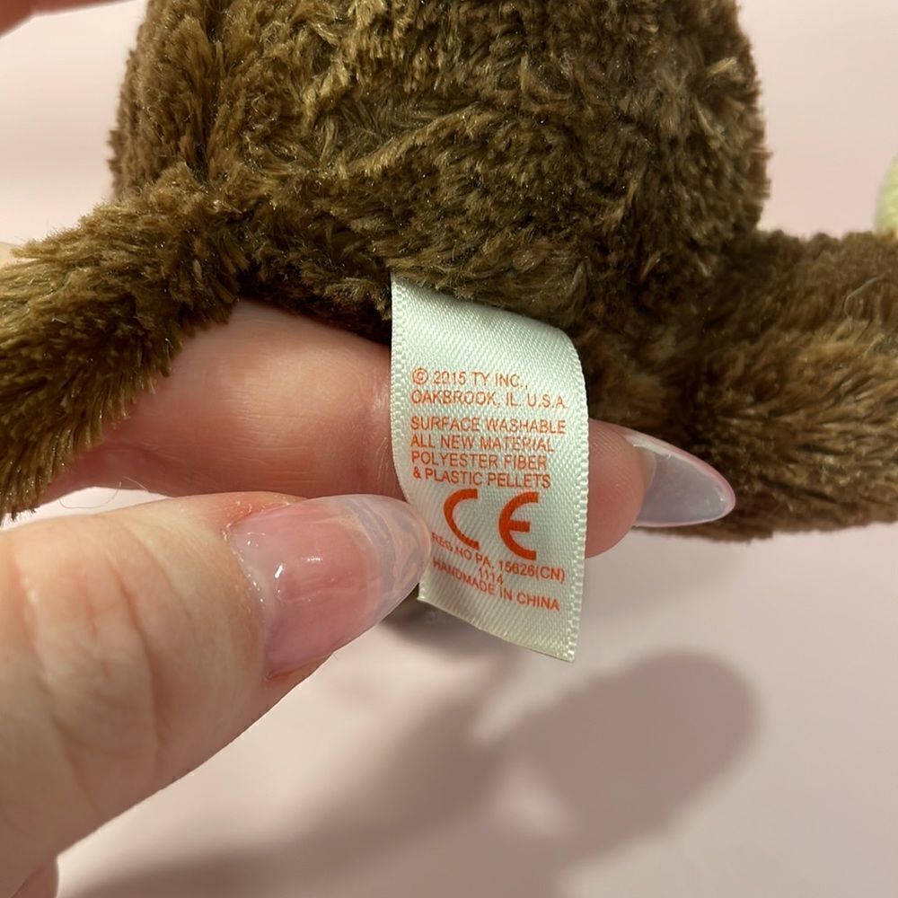 2015 Ty Beanie Boos Coconut the Brown & Purple Monkey Good Used Condition 7” - Picture 7 of 7
